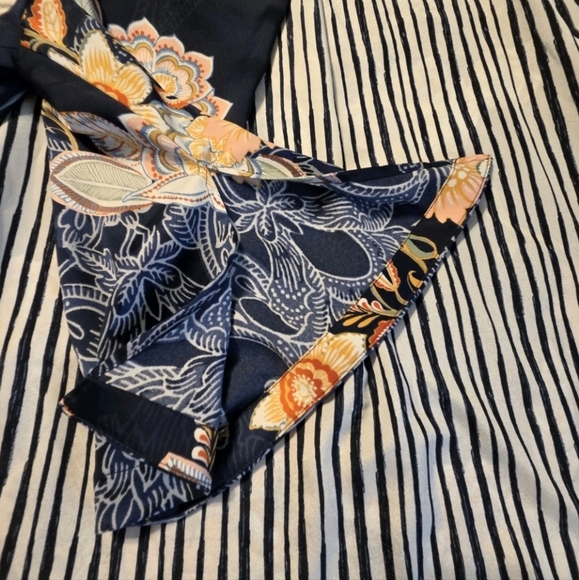 Chico’s Drama  Kimono Jacket Boho Duster  3  (16)  Silky Blue Floral Front - Picture 7 of 11